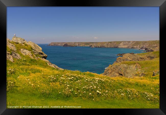 Coastline between Lizard Point and Kynance cove in Framed Print by Michael Shannon