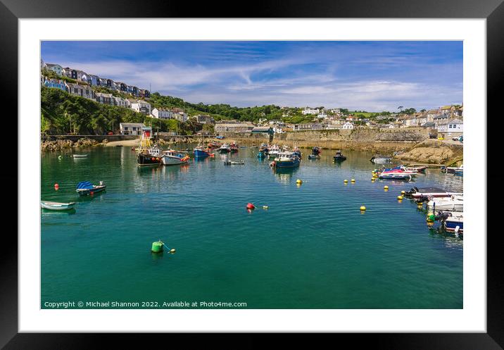Small watercraft and fishing boats in the harbour  Framed Mounted Print by Michael Shannon