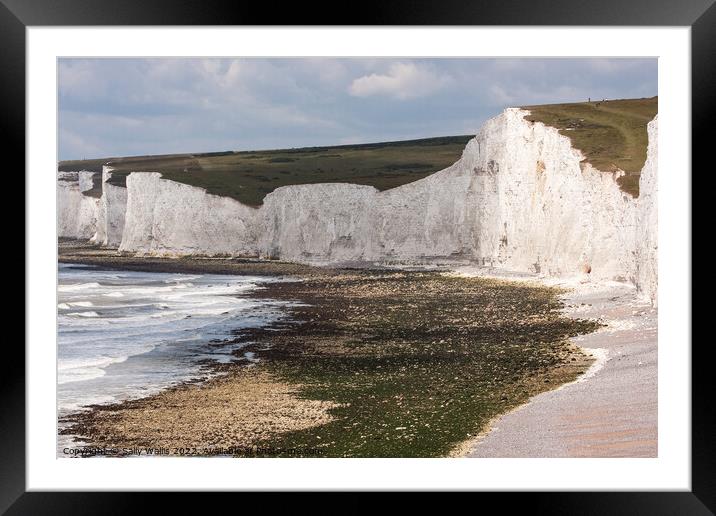 Cliffs at Birling Gap, East Sussex Framed Mounted Print by Sally Wallis