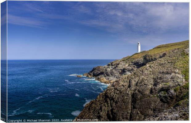 Trevose Head lighthouse, Cornwall Canvas Print by Michael Shannon