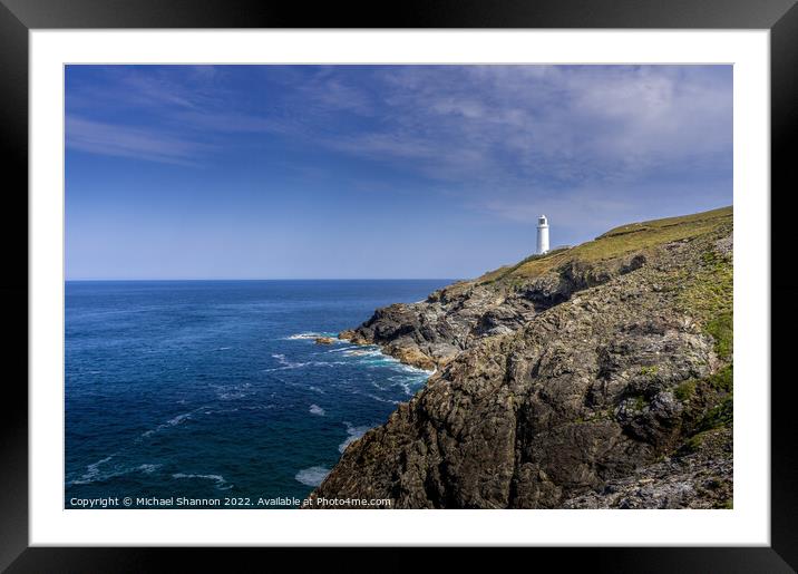 Trevose Head lighthouse, Cornwall Framed Mounted Print by Michael Shannon