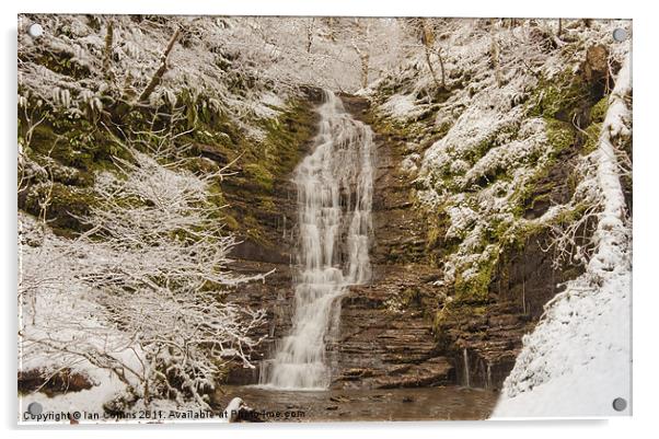 Snow Covered Waterfall Acrylic by Ian Collins