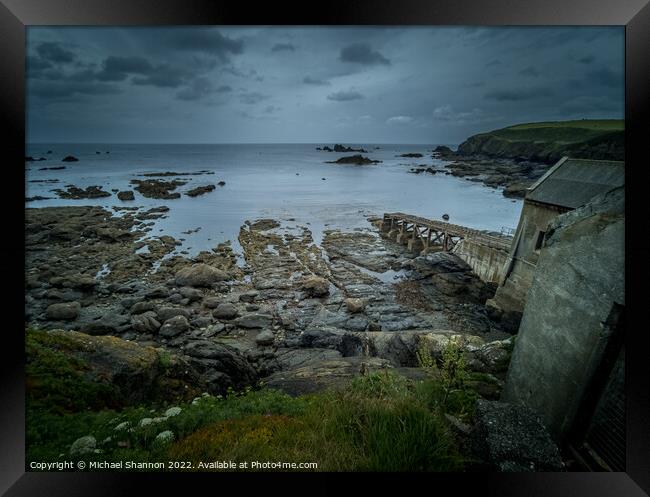 The old lifeboat station on Lizard Point, Cornwall Framed Print by Michael Shannon