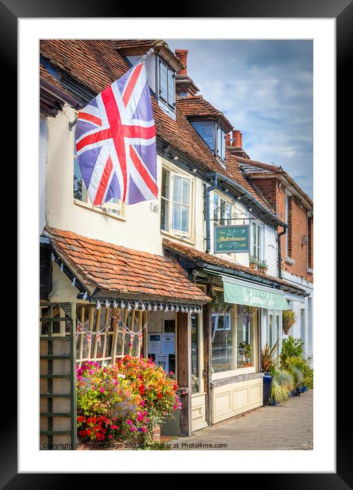 Patriotic Union Flag Flying Above a Beautiful Flor Framed Mounted Print by Jeremy Sage