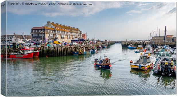 West Bay Harbour Fishing Boats Canvas Print by RICHARD MOULT