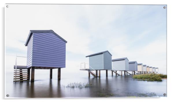 Osea Beach Huts Acrylic by Mark Jones