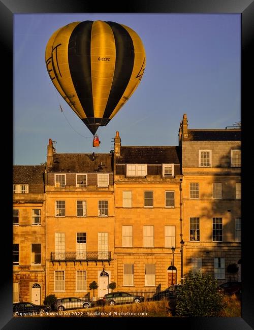 Hot air balloon in Bath  Framed Print by Rowena Ko