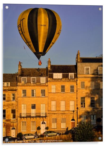 Hot air balloon in Bath  Acrylic by Rowena Ko