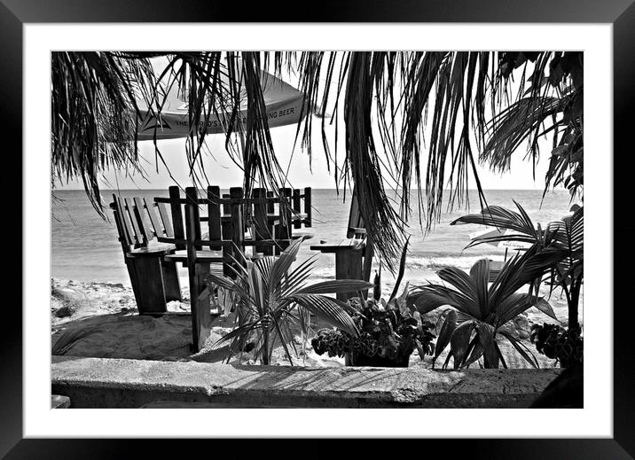 Caribbean beach bar Framed Mounted Print by Allan Durward Photography