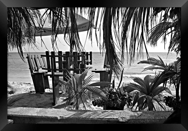 Caribbean beach bar Framed Print by Allan Durward Photography