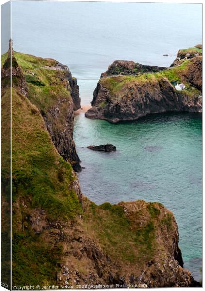 Carrick a Rede Rope Bridge Northern Ireland  Canvas Print by Jennifer Nelson