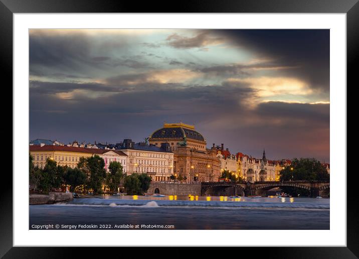 Evening over Prague Framed Mounted Print by Sergey Fedoskin