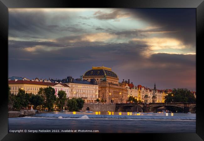 Evening over Prague Framed Print by Sergey Fedoskin