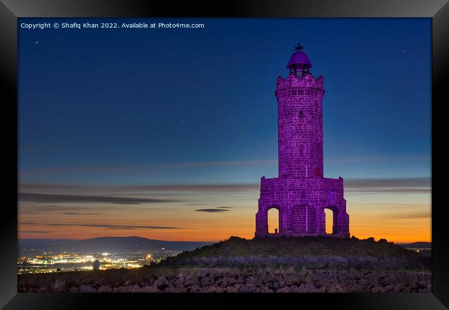 Darwen/Jubilee Tower, Lancashire - Light Paintied in Purple for HM the Queen Framed Print by Shafiq Khan