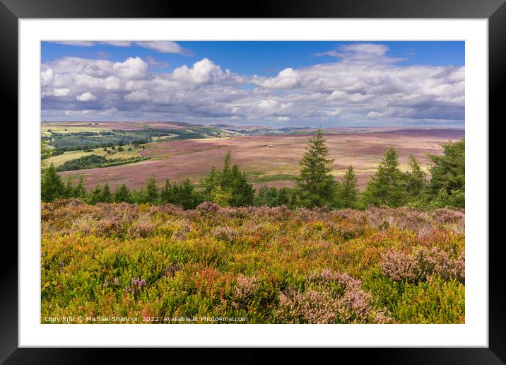 View of Bilsdale from near Cowhouse Bank, North Yo Framed Mounted Print by Michael Shannon