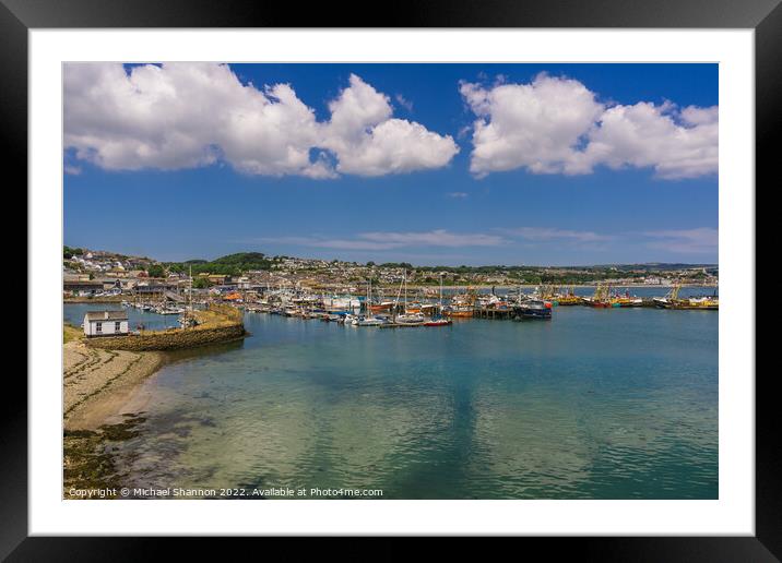 Sunny summer's day, Newlyn Harbour, Cornwall Framed Mounted Print by Michael Shannon