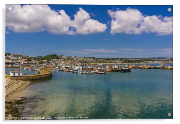Sunny summer's day, Newlyn Harbour, Cornwall Acrylic by Michael Shannon