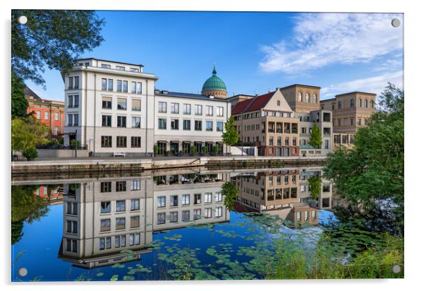 Potsdam City Skyline River View In Germany Acrylic by Artur Bogacki