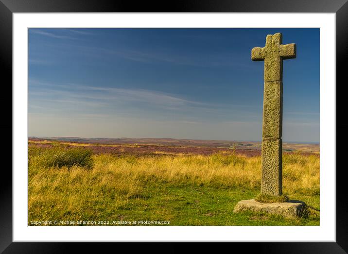 Young Ralphs Cross, North Yorkshire Moors Framed Mounted Print by Michael Shannon