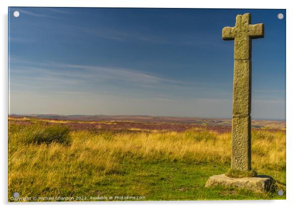 Young Ralphs Cross, North Yorkshire Moors Acrylic by Michael Shannon