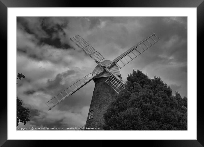 Rayleigh in Essex windmill Framed Mounted Print by Ann Biddlecombe
