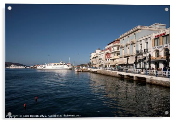 Agios Nikolaos Harbour, Isle of Crete, Greece Acrylic by Kasia Design