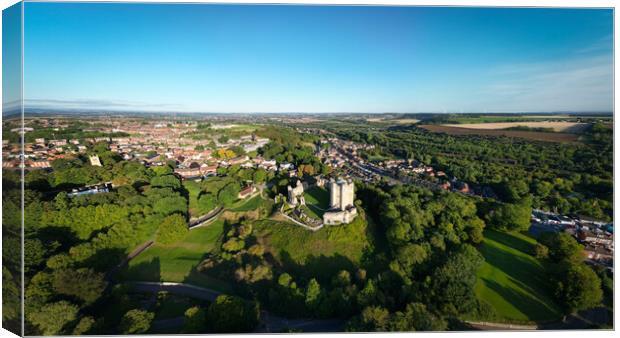 Conisbrough Castle From The Air Canvas Print by Apollo Aerial Photography