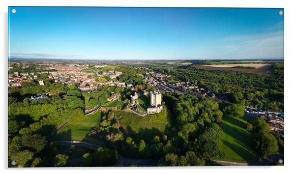 Conisbrough Castle From The Air Acrylic by Apollo Aerial Photography