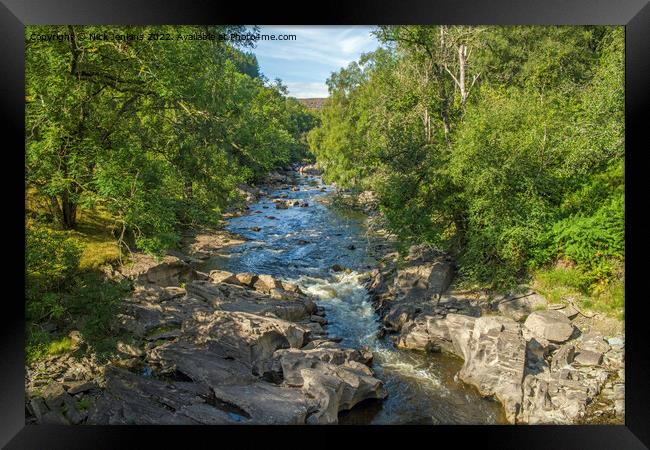 The Afon Elan River flowing down the Elan Valley  Framed Print by Nick Jenkins