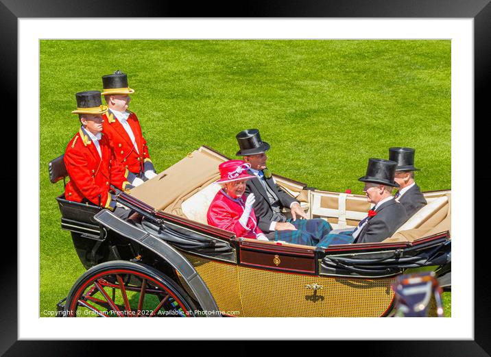Queen Elizabeth II at Royal Ascot Framed Mounted Print by Graham Prentice