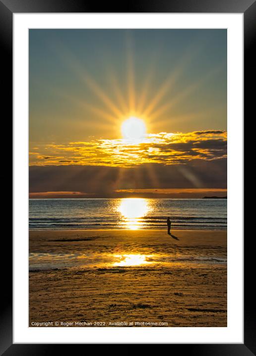 Serene Sunset on Whitesands Beach Framed Mounted Print by Roger Mechan