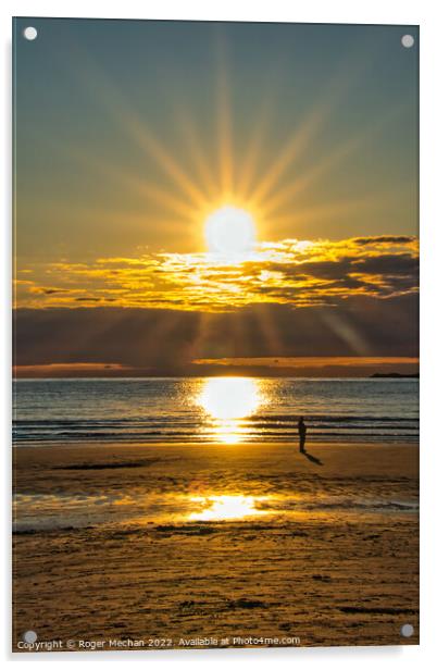 Serene Sunset on Whitesands Beach Acrylic by Roger Mechan