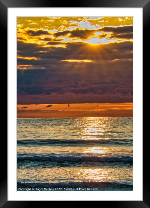Serene Sunset on Whitesands Beach Framed Mounted Print by Roger Mechan