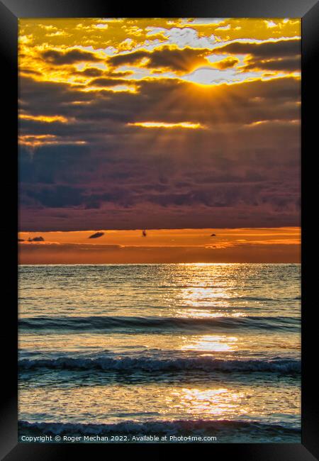 Serene Sunset on Whitesands Beach Framed Print by Roger Mechan