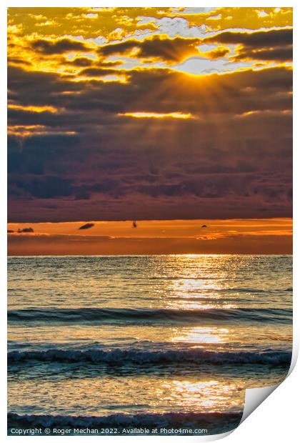 Serene Sunset on Whitesands Beach Print by Roger Mechan