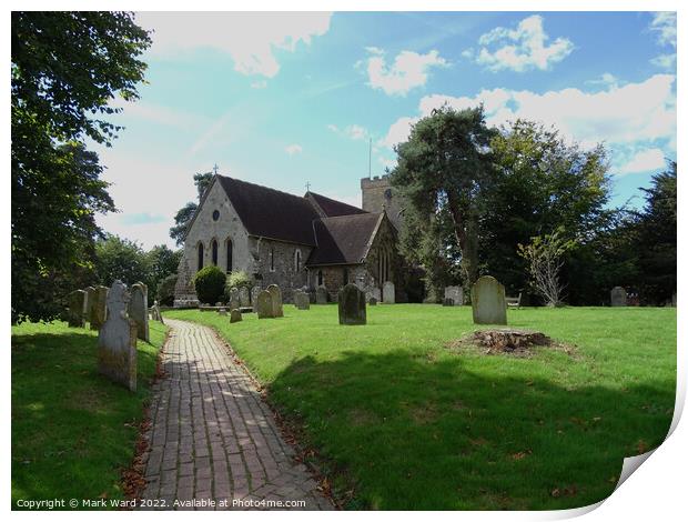 Hellingly Church  Of Saint Peter And Saint Paul in East Sussex Print by Mark Ward