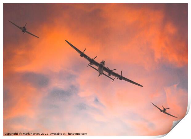 Battle of Britain memorial flight Print by Mark Harvey