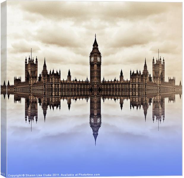 Westminster on Water Canvas Print by Sharon Lisa Clarke