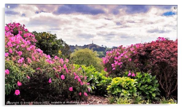 Colourful Spring Floral Landscape Acrylic by Errol D'Souza