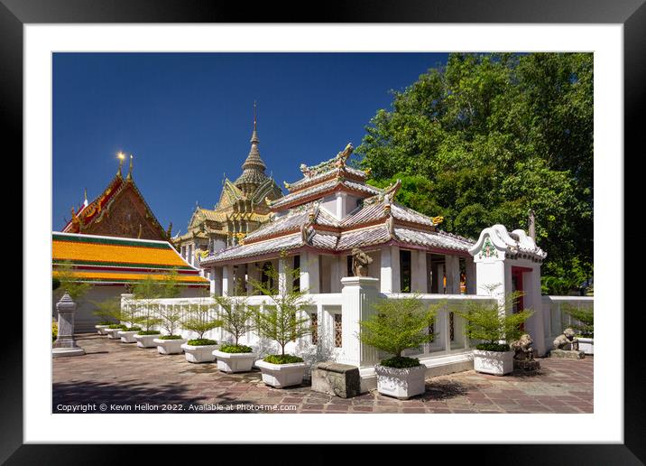 Stupas, Wat Pho, Bangkok, Thailand Framed Mounted Print by Kevin Hellon