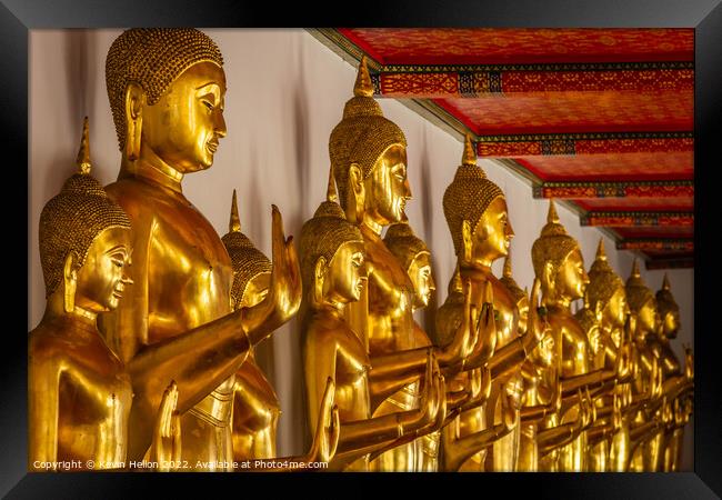 Stupas, Wat Pho, Bangkok, Thailand Framed Print by Kevin Hellon