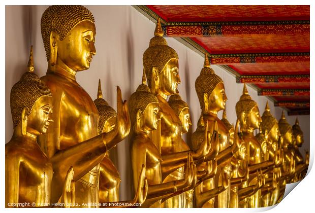 Stupas, Wat Pho, Bangkok, Thailand Print by Kevin Hellon