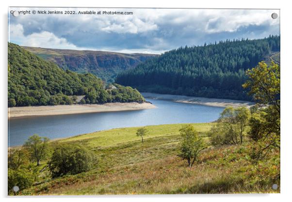 Pen y Garreg Reservoir Elan Valley Powys Acrylic by Nick Jenkins