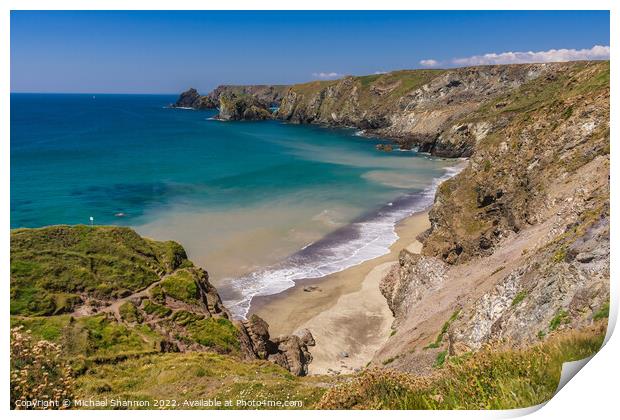 Pentreath Beach near Kynance Cove in Cornwall Print by Michael Shannon