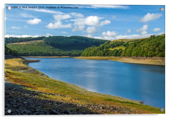 Garreg Ddu Reservoir in the Elan Valley  Acrylic by Nick Jenkins