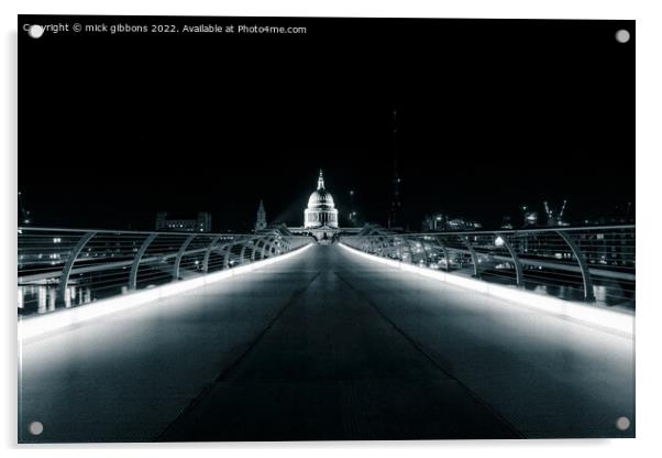 London St Paul's Cathedral over Millennium Bridge Acrylic by mick gibbons