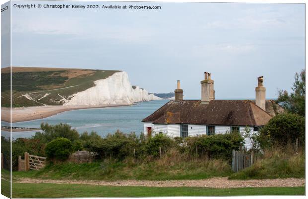 Cuckmere Haven and Seven Sisters Cliffs Canvas Print by Christopher Keeley
