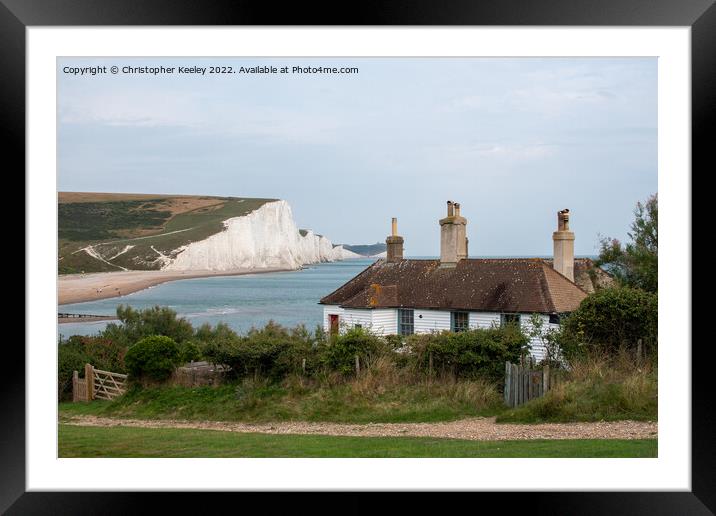 Cuckmere Haven and Seven Sisters Cliffs Framed Mounted Print by Christopher Keeley