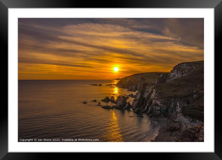 Tranquil Sunset at Westcombe Cove Framed Mounted Print by Ian Stone