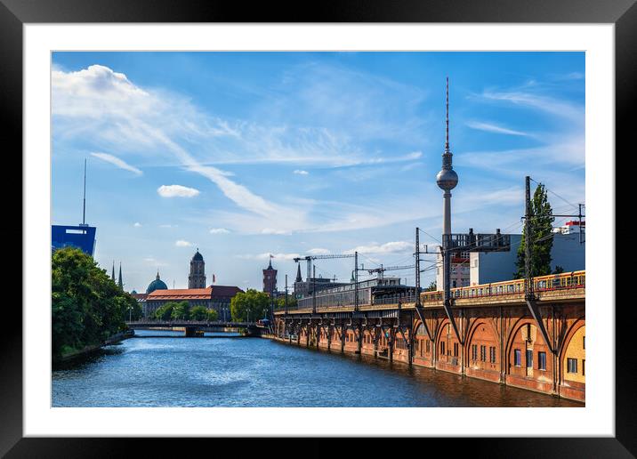 Berlin City skyline With Jannowitzbrucke Framed Mounted Print by Artur Bogacki